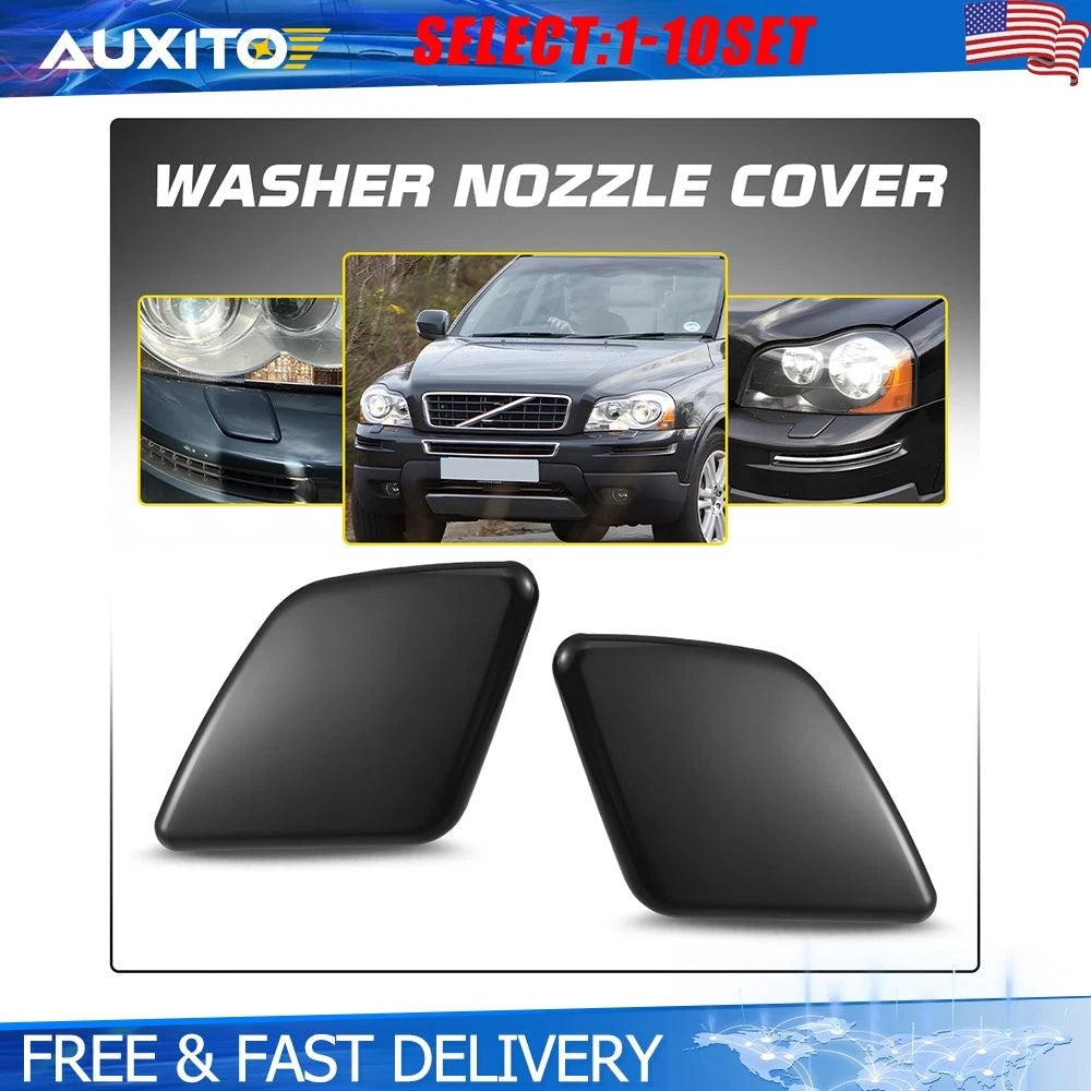 Set of 2 Headlight Washer Cover Caps for Volvo XC90 (2007–2014)