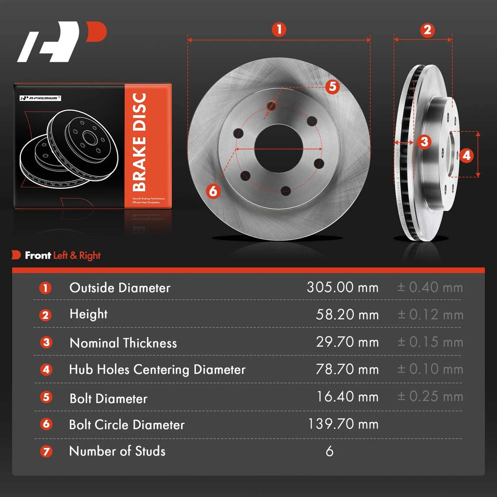 Front Disc Brake Rotors for Chevy Silverado 1500, GMC Sierra 2500 (1999–2006)