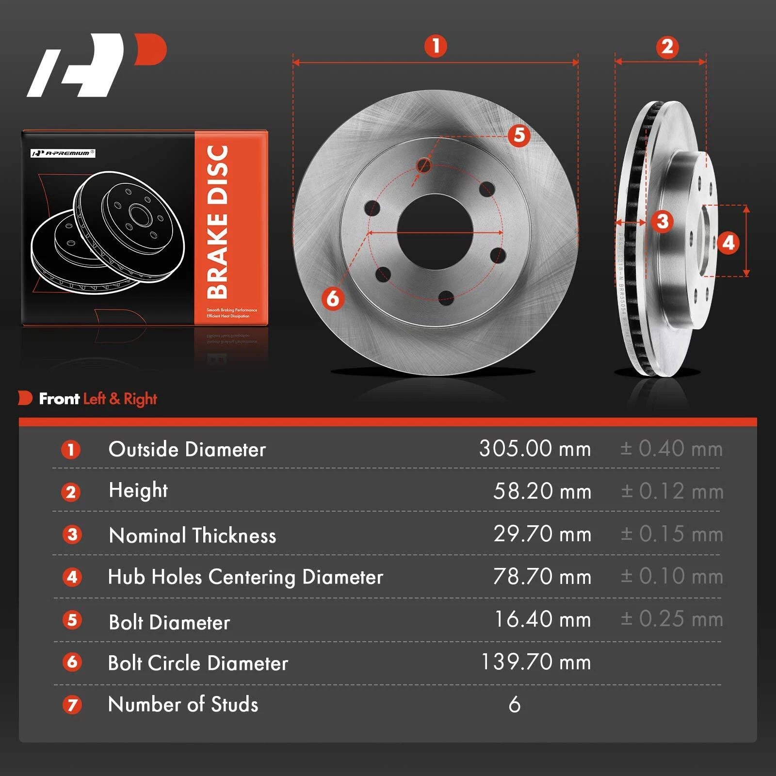 Front Disc Brake Rotors for Chevy Silverado 1500, GMC Sierra 2500 (1999–2006)