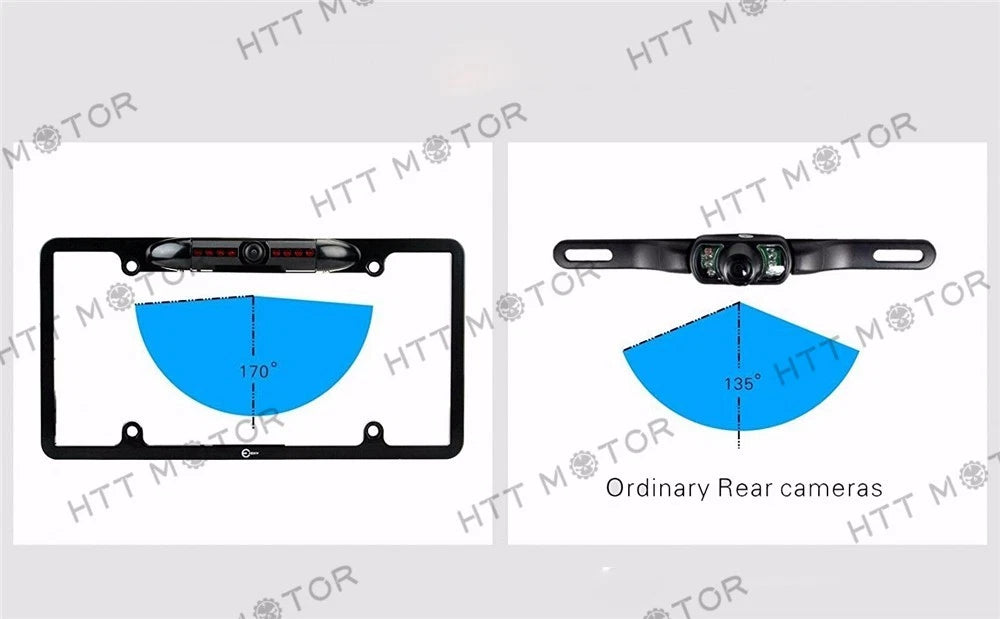 Universal Rear View Camera for Car License Plate Frame (170° Viewing Angle)