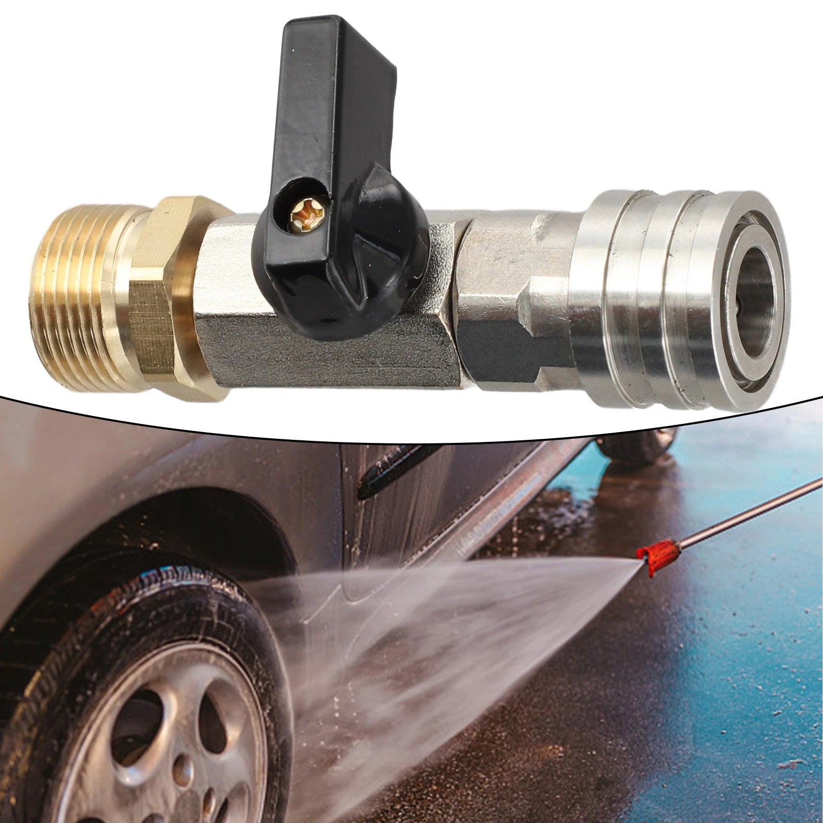 Stainless Steel Ball Valve Hose Switch for Quick Connect (14 Inch)