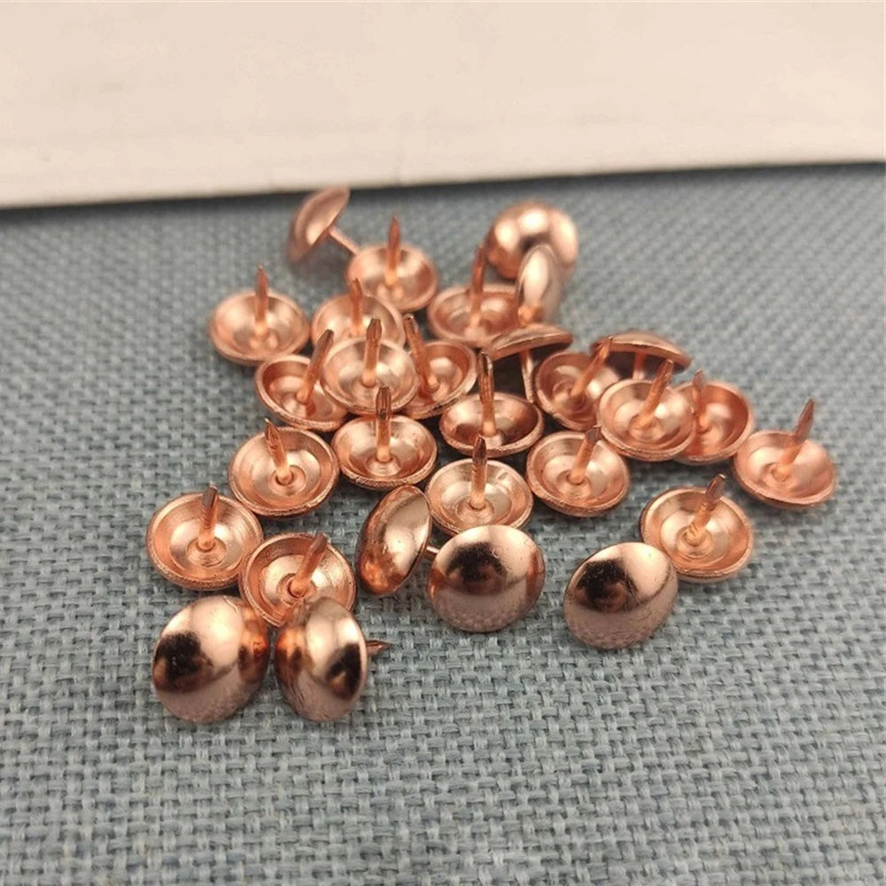 100Pcs Upholstery Nails for Furniture, Jewelry Box, Sofa - Rose Color