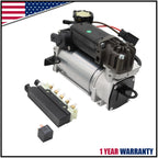Air Suspension Compressor Pump + Relay + Valve Block for Mercedes W220 (1999–2006)