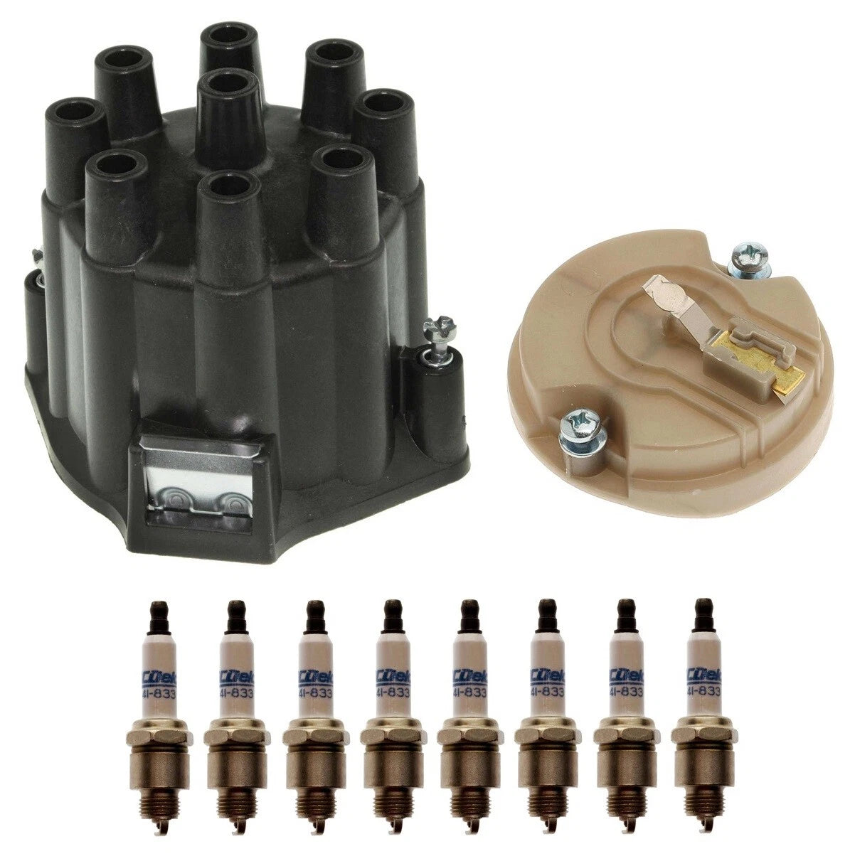Distributor Rotor Cap & Spark Plugs Kit for Buick Chevy GMC (ACDelco)