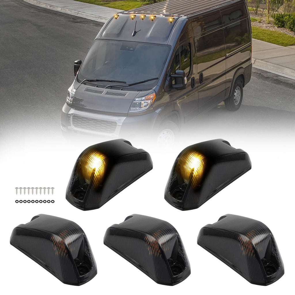Set of 5 Cab Roof Marker Running Lights for Ram ProMaster 1500 2500 3500 (2014–2017)