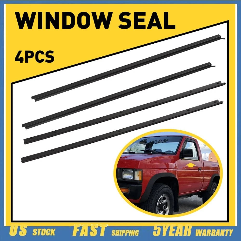 4X Front Door Weatherstrip Rubber Seal for Nissan Navara Hardbody (1986–1997)
