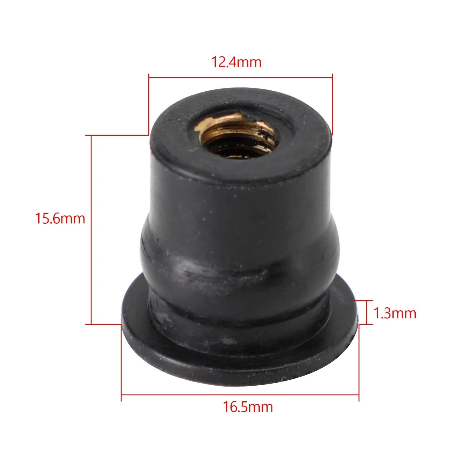 Pack of 10 M6 Rubber Well Nuts for Fairing & Screen Fixing