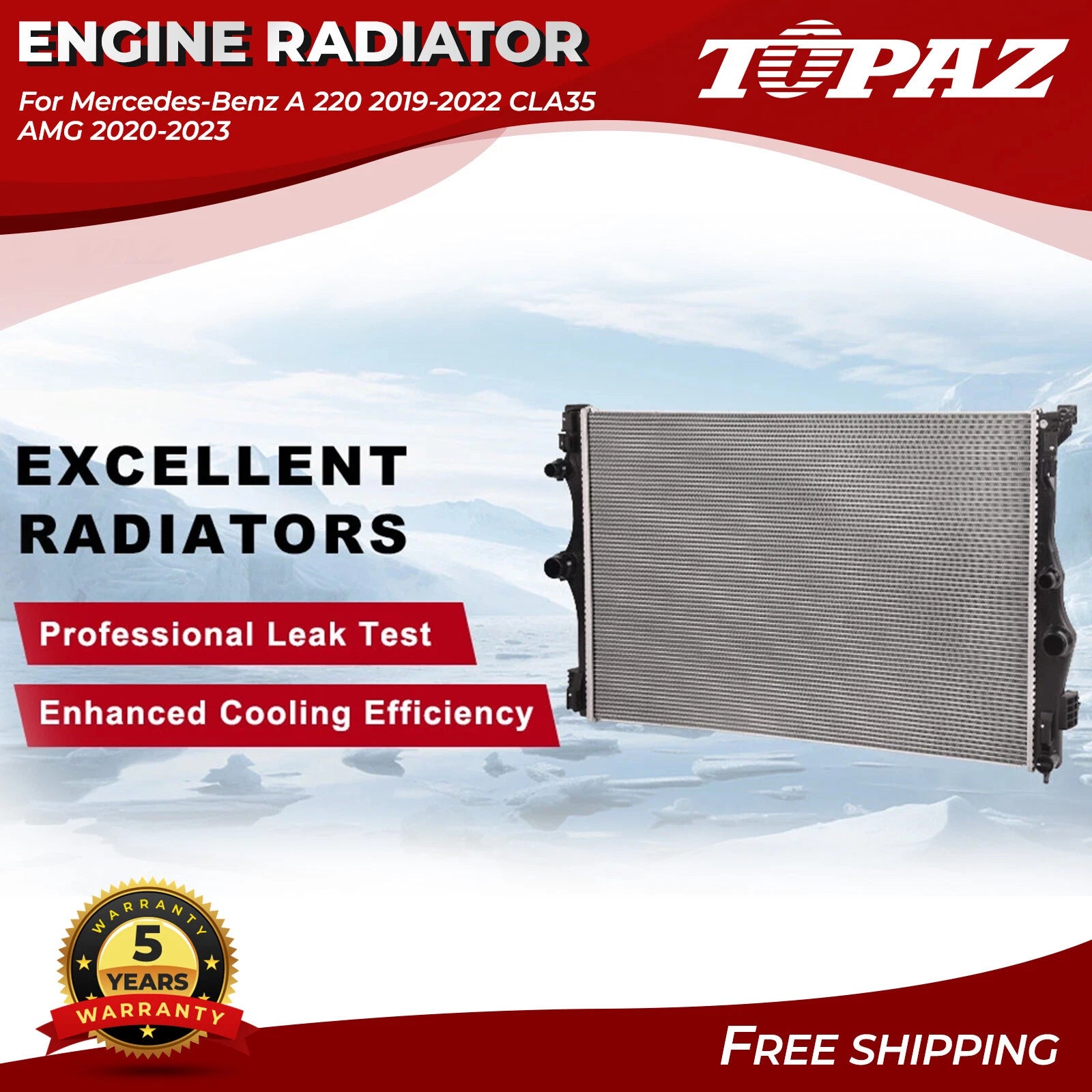 Engine Radiator for Mercedes-Benz A220 CLA35 AMG (2019–2023)