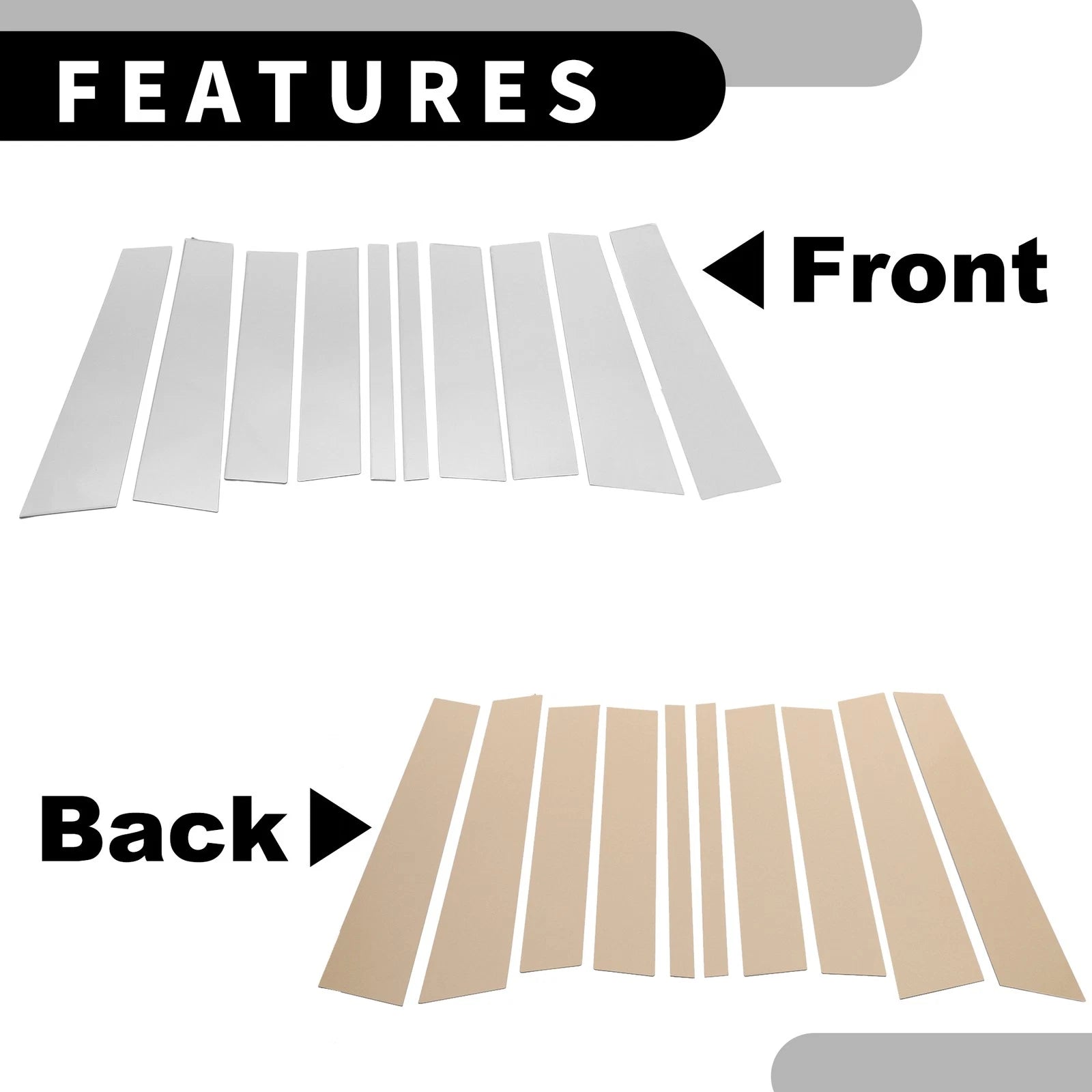 10 Pcs Window Trim for Mercedes-Benz GL-Class (Chrome, 2013–2016)