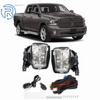 Bumper Fog Light Lamp Set for Dodge RAM 1500 (2013–2018) w/Bulbs Clear Lens