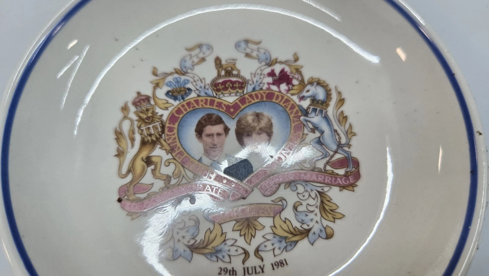 Commemorative Wedding Dish for Midwinter Prince Charles Lady Diana (4")