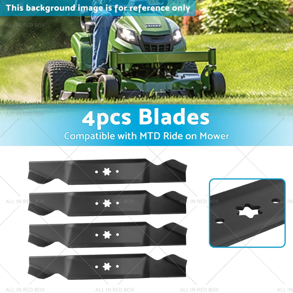 Set of 4 Blades for MTD Ride On Mowers 38" 6 Point 742-0654
