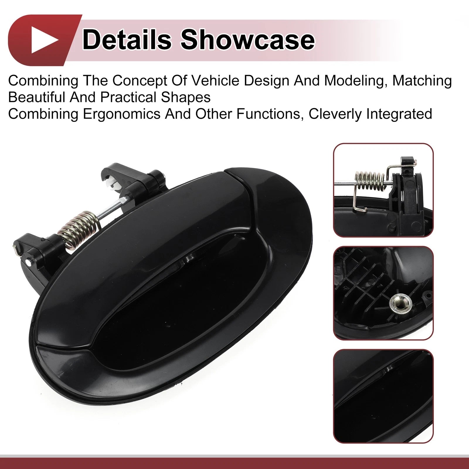 Car Exterior Door Handle for Hyundai Elantra (Rear Left, 2011–2016) No. 8365029001 Black ABS