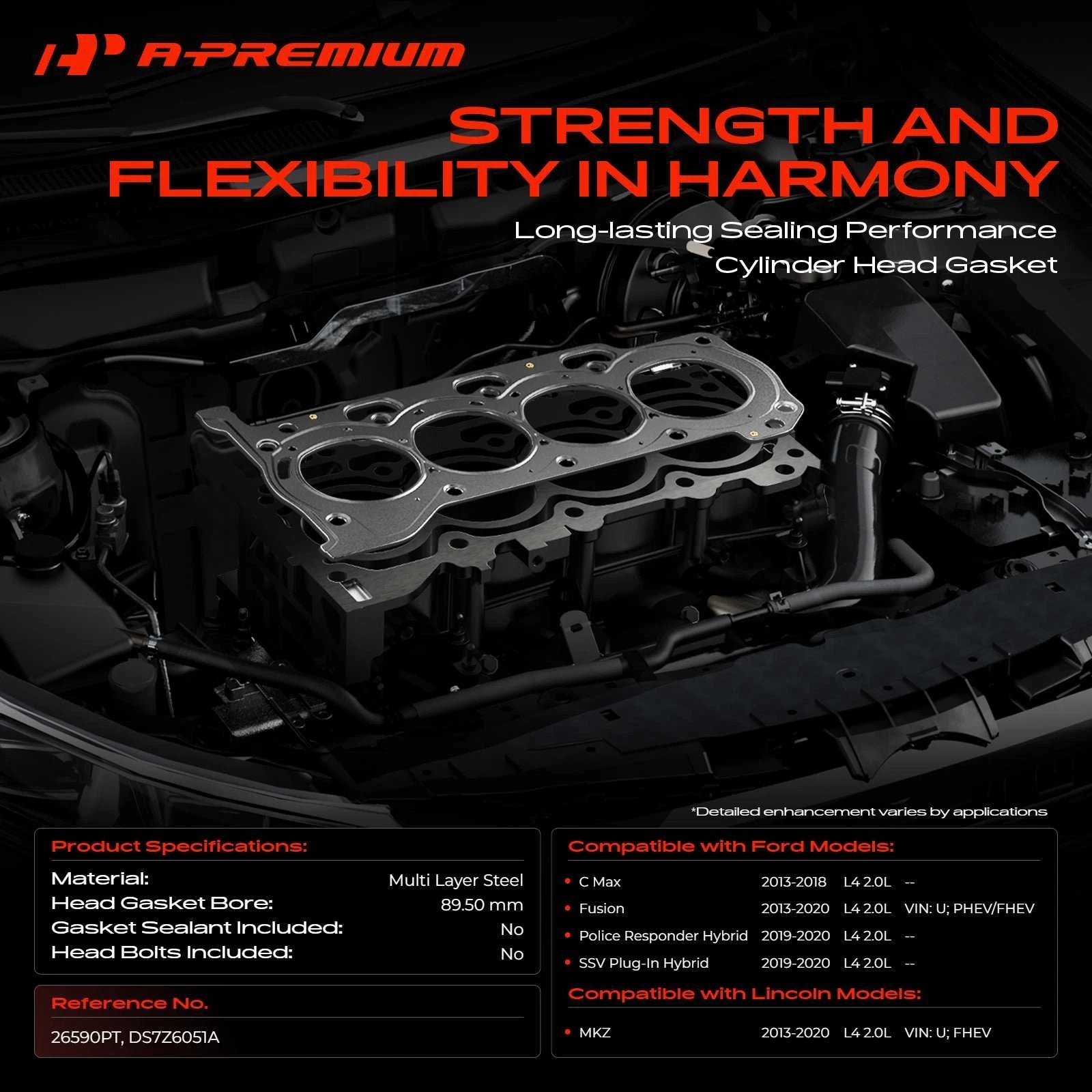 Engine Cylinder Head Gasket for Ford Fusion, C-Max, Lincoln MKZ (2013–2020)