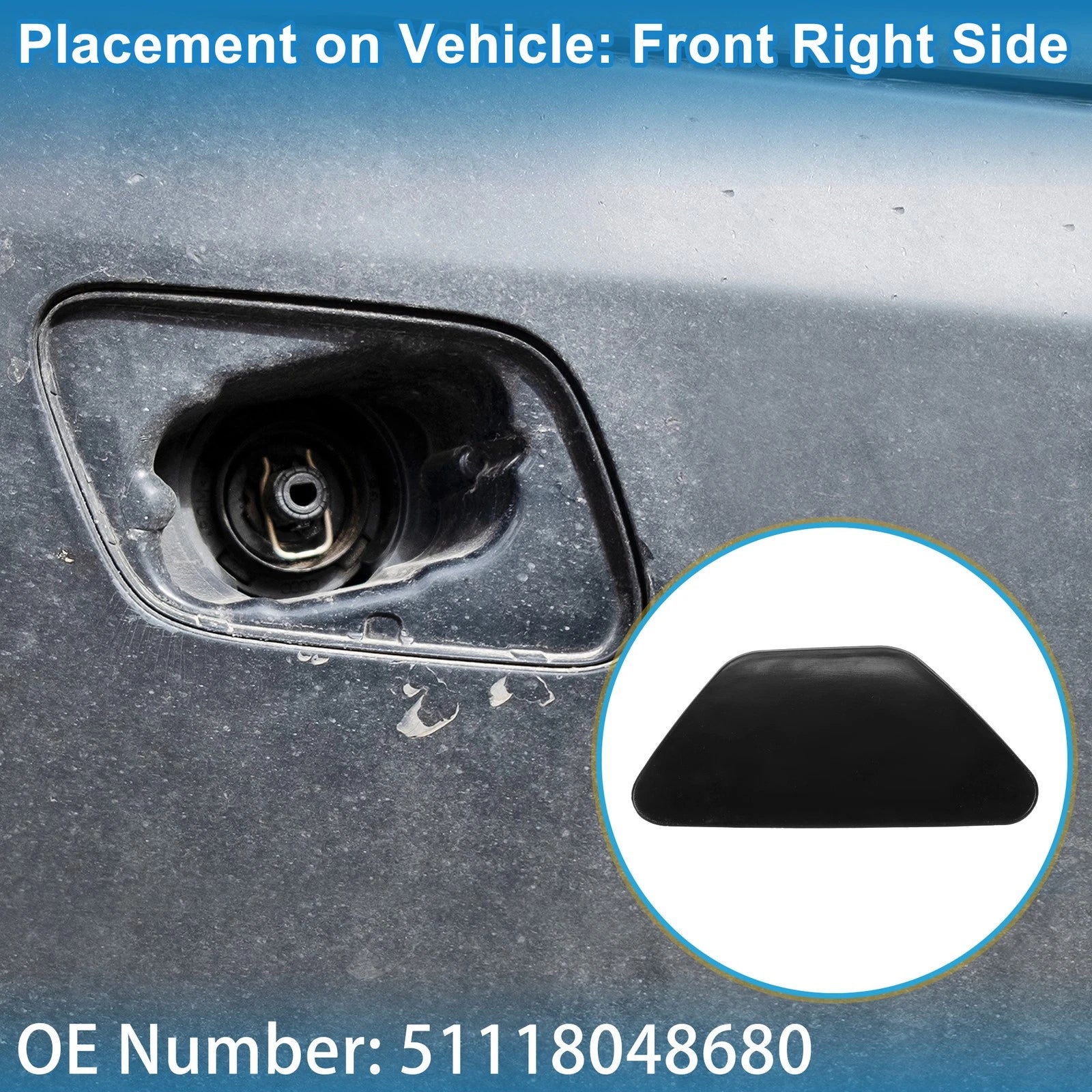 Washer Nozzle Cover Cap No. 51118048680 for BMW 528i (2011–2016)