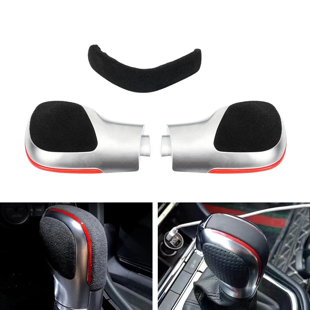 Shift Knob Gear Side Cover for VW Golf Jetta Passat (MK6 MK7 MK8) Red Trim