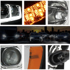LED DRL+Signal Projector Headlight for Grand Cherokee (2011–2013) Chrome/Amber