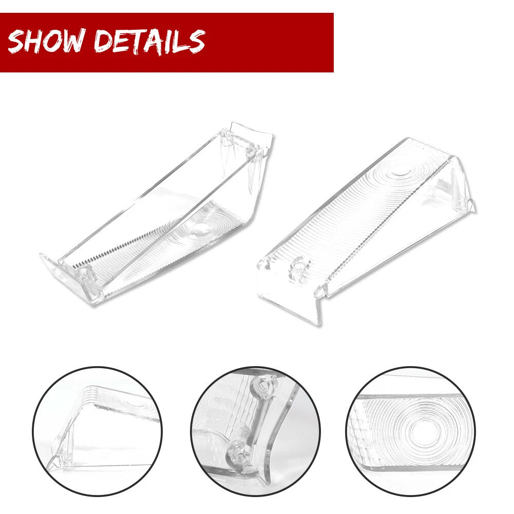 Pair Clear Front Turn Signal Light Lenses for Ford F100 F250 F350 (1970–1972)