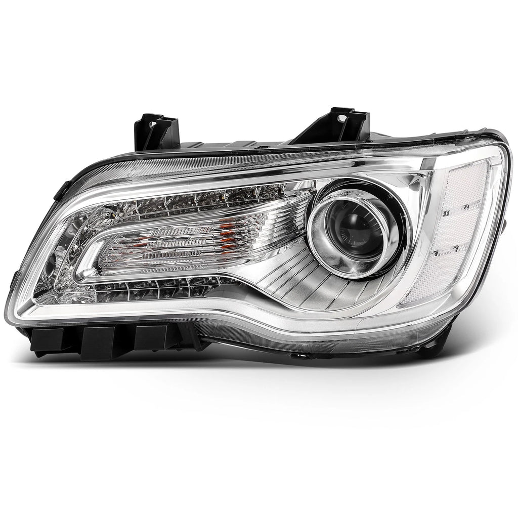 2Pcs Headlight Pair with Bulbs for Chrysler 300 (2015–2023) Chrome