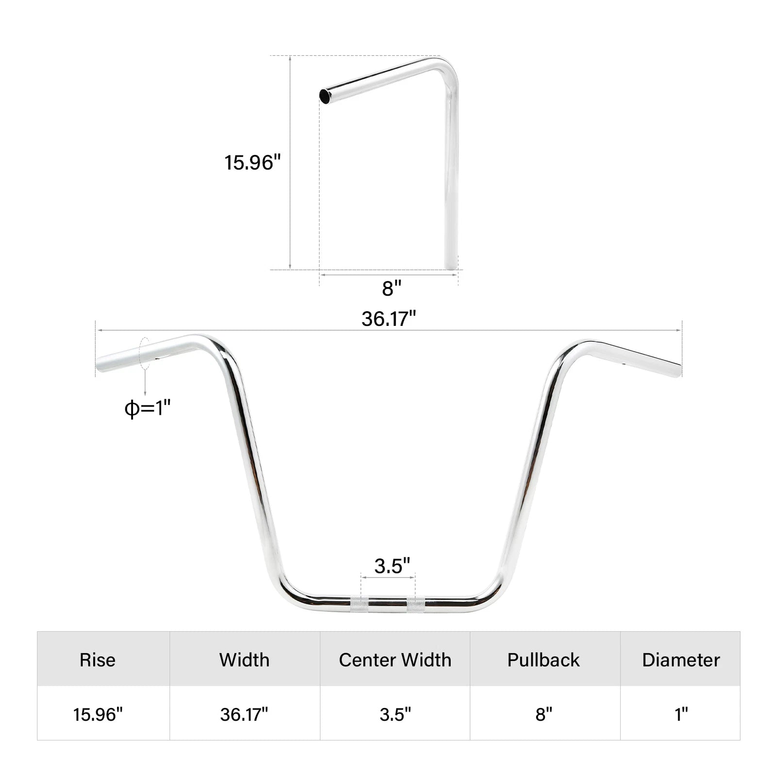 Chrome 16" Ape Hanger Handlebar for Harley Sportster XL1200 XL883 (2004–2023)
