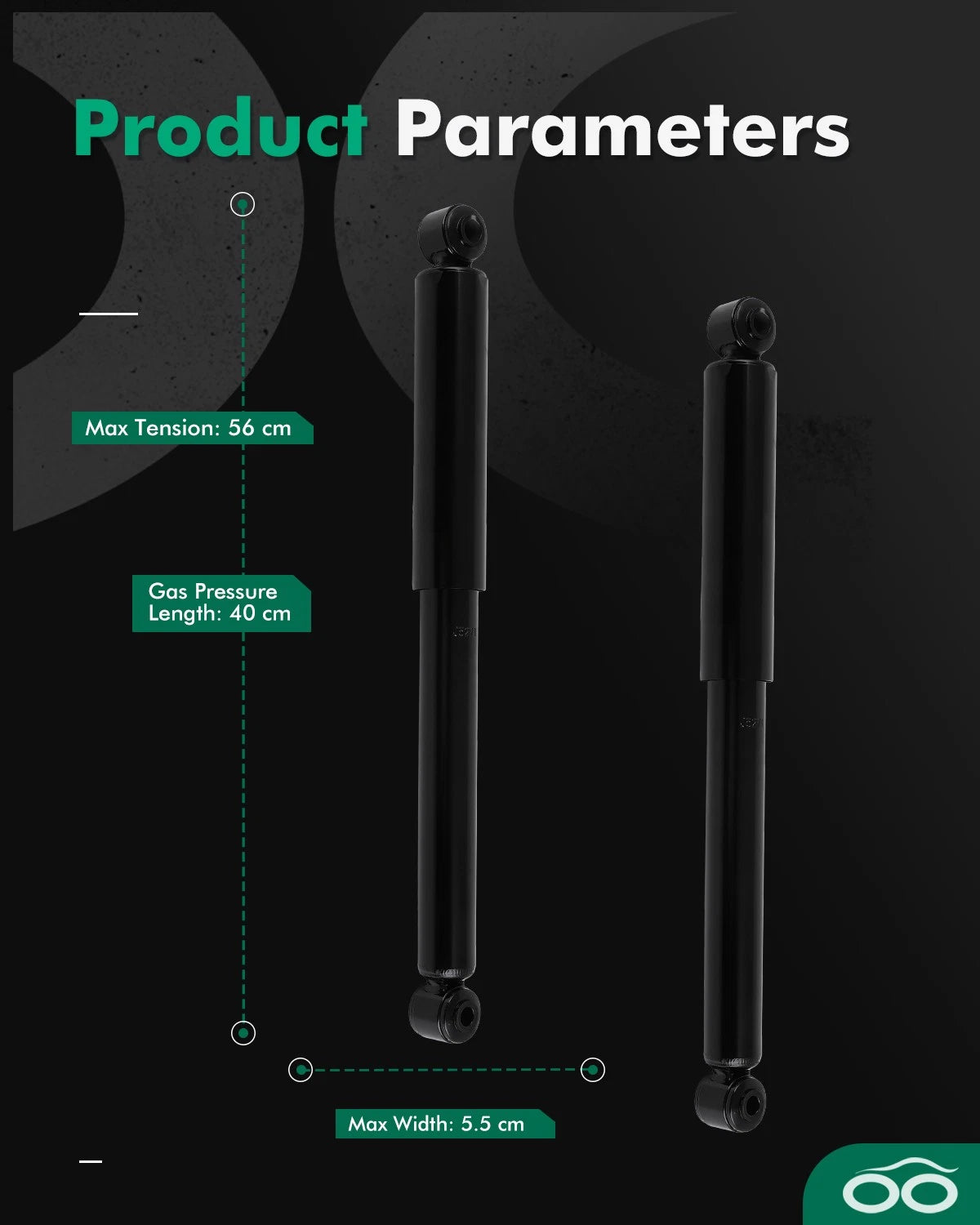 Pair Rear Shock Struts Absorbers for Mercedes-Benz Sprinter 2500 (2010–2017)
