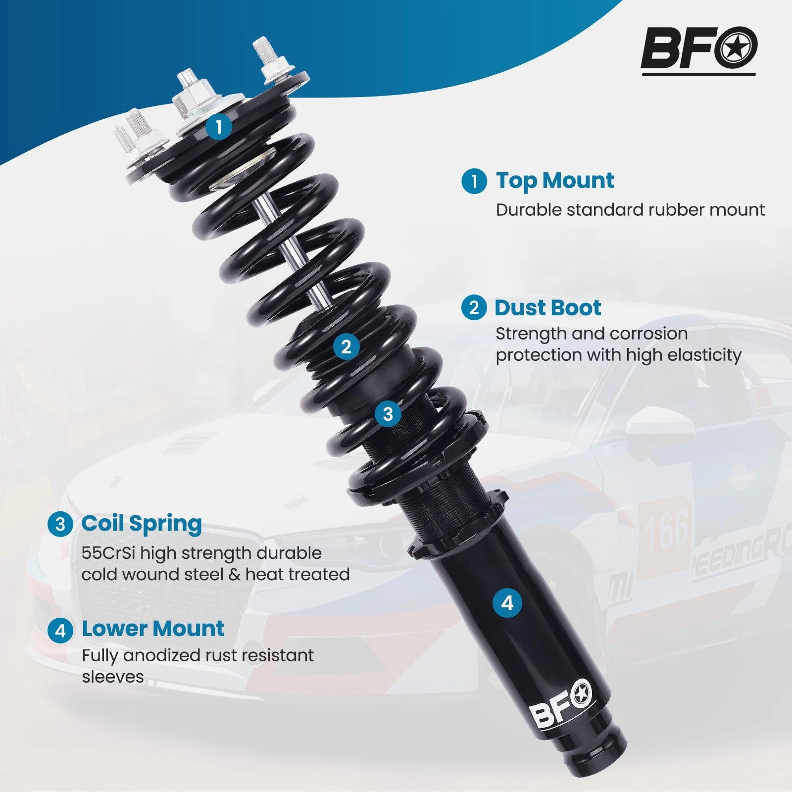 Coilover Struts for Honda Accord (1998-2002) & Acura TL/CL (2001-2003)