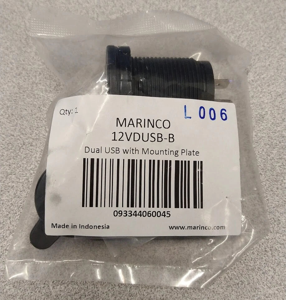 Dual USB Charger with Mounting Plate for Marinco (12VDUSB-B)