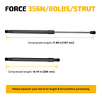 Set of 2 Gas Shocks for Truck Cap Window (18")