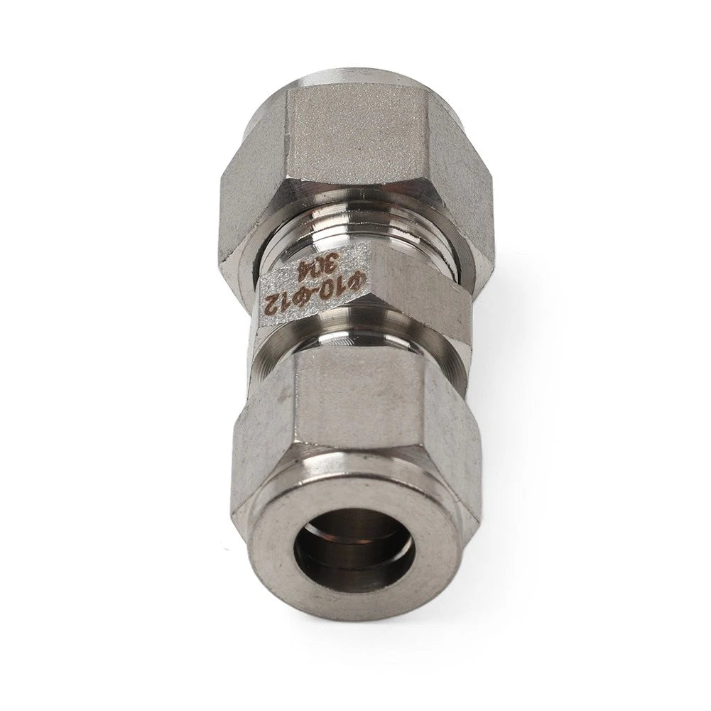 10mm x 12mm OD Tube Double Ferrule Coupling Connector Compression Fitting