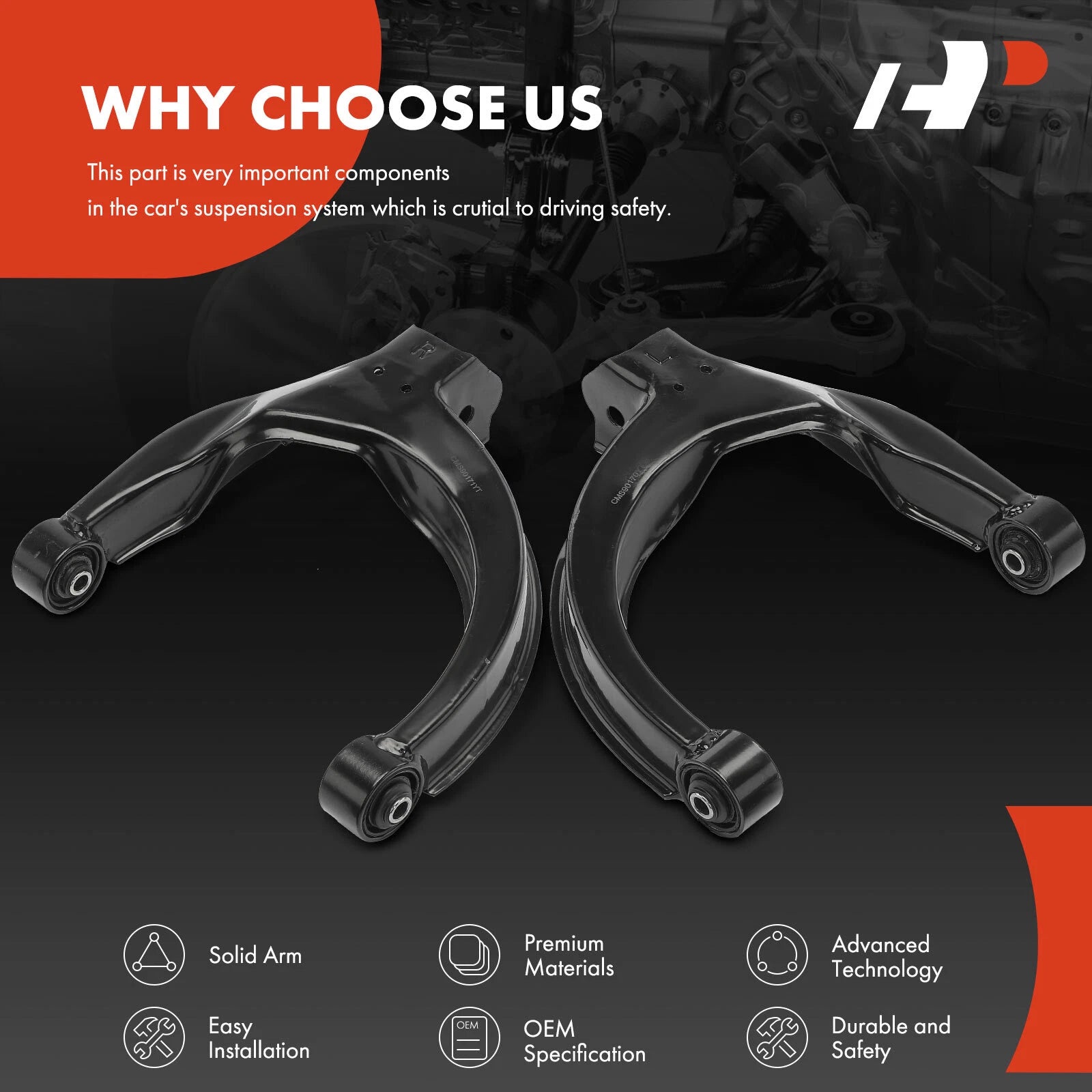 2Pcs Rear Upper Control Arm for Hyundai Sonata, Kia Optima (1998–2005)