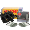 NGK Ignition Coil & 6 V-Power Spark Plugs Kit for Chrysler Dodge Jeep VW