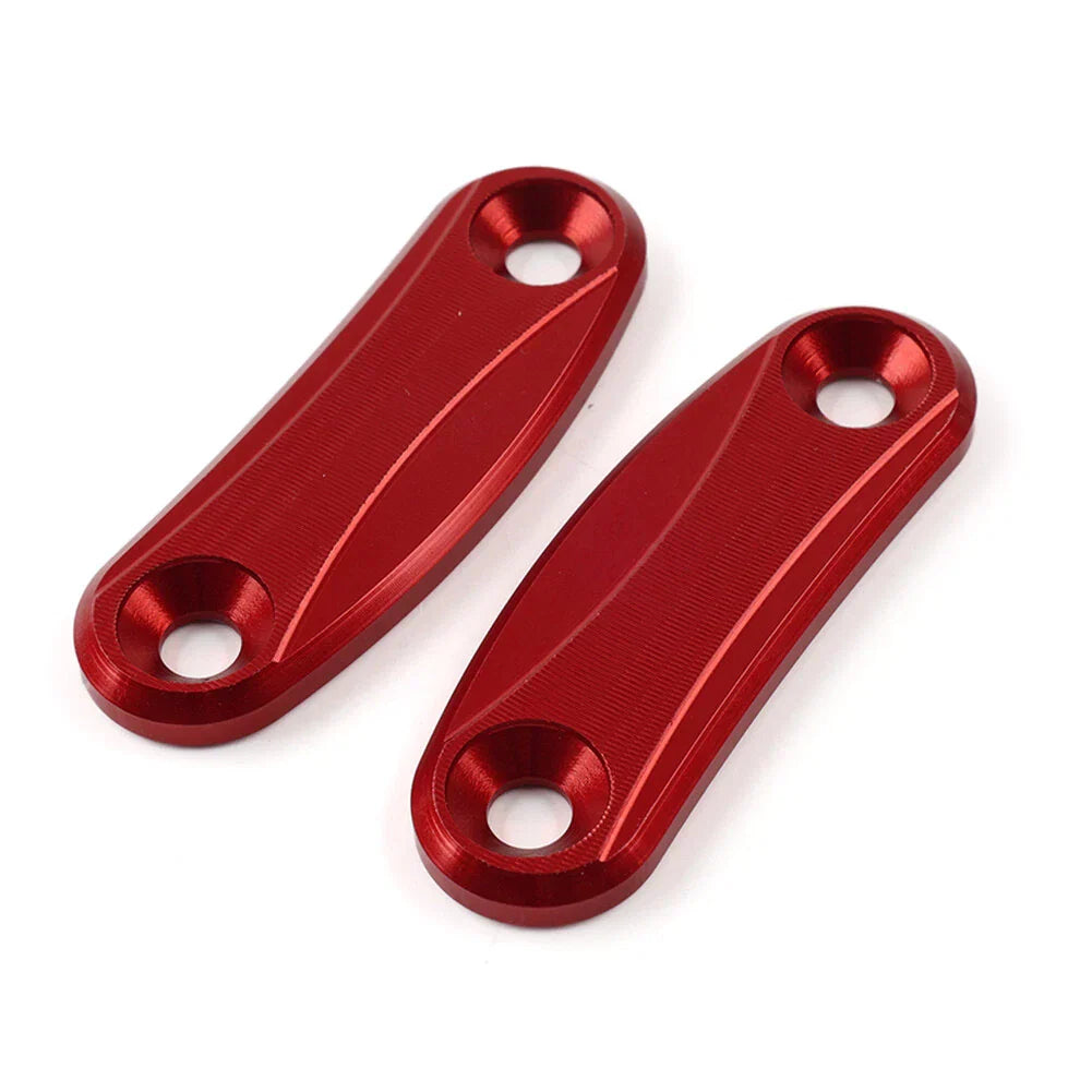 Red Rearview Mirror Block Off Base Plates Cover for Kawasaki ZX-10R (2011-2015)
