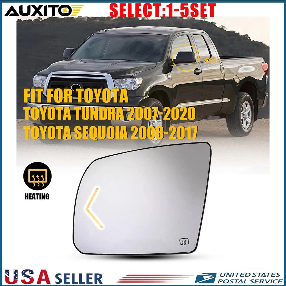 Heated Turn Signal Driver Side Mirror Glass for Toyota Tundra (2007–2017)