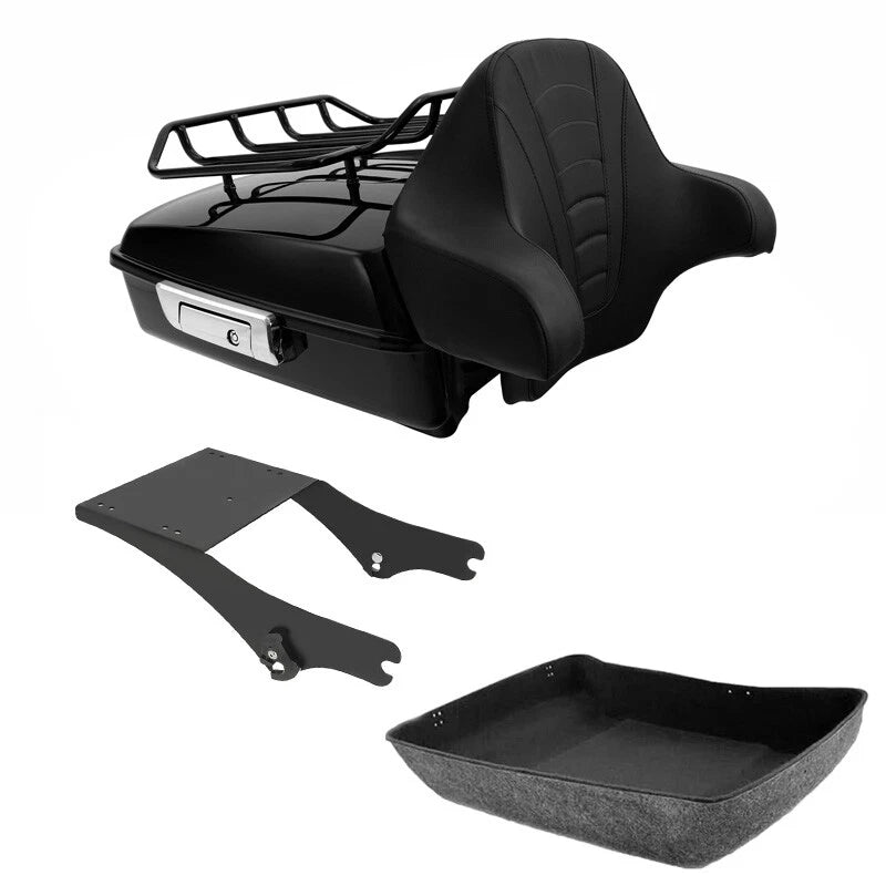Chopped Trunk Backrest Rack & Mount for Harley Touring Road King (1997–2008)
