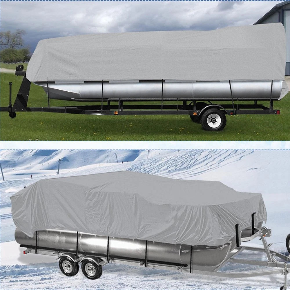 Waterproof Gray Boat Cover for Pontoon (2021–2024)