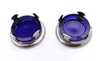 Tail Light Blue Dot Inserts with Chrome Metal Rings for Rims (Pair) (—)