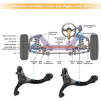 Set of 6 Front Lower Control Arms Sway Bars for Hyundai Santa Fe (2007–2012)