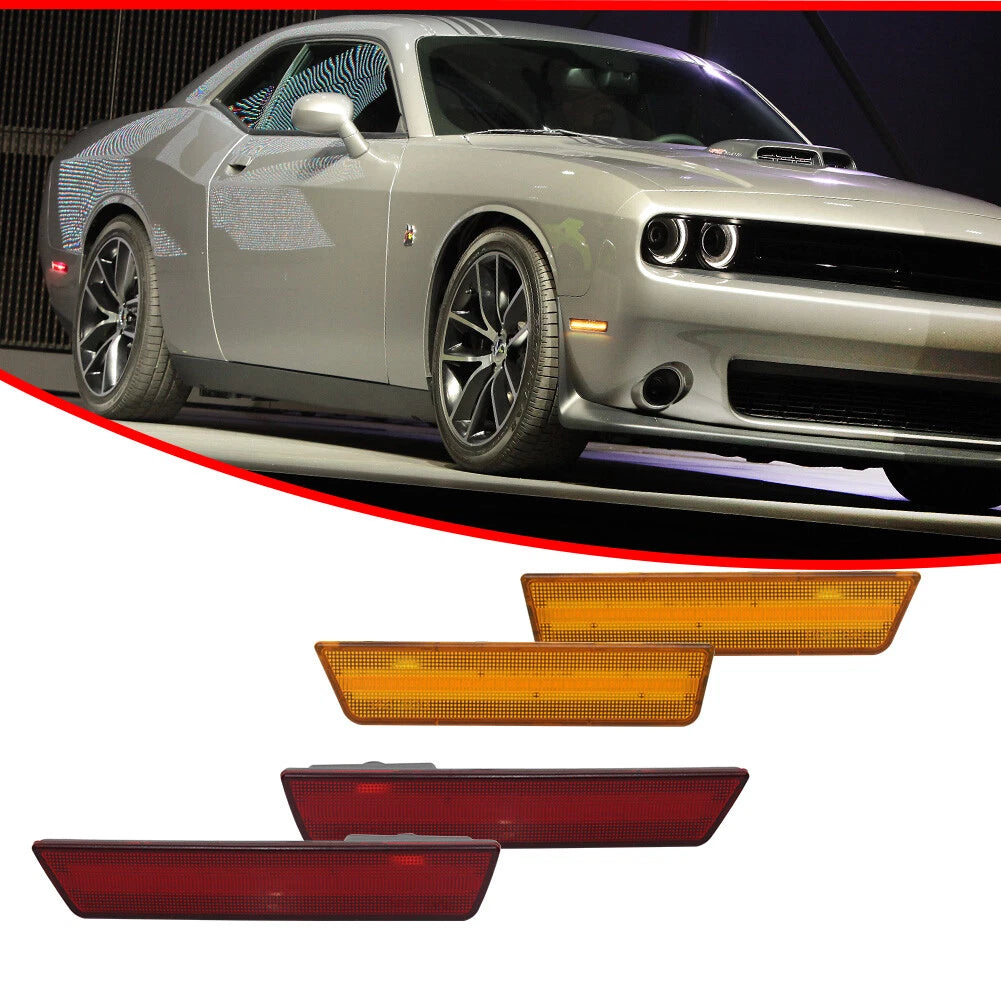 Set of 4 LED Side Marker Light Lamps for Dodge Challenger (2008–2014)
