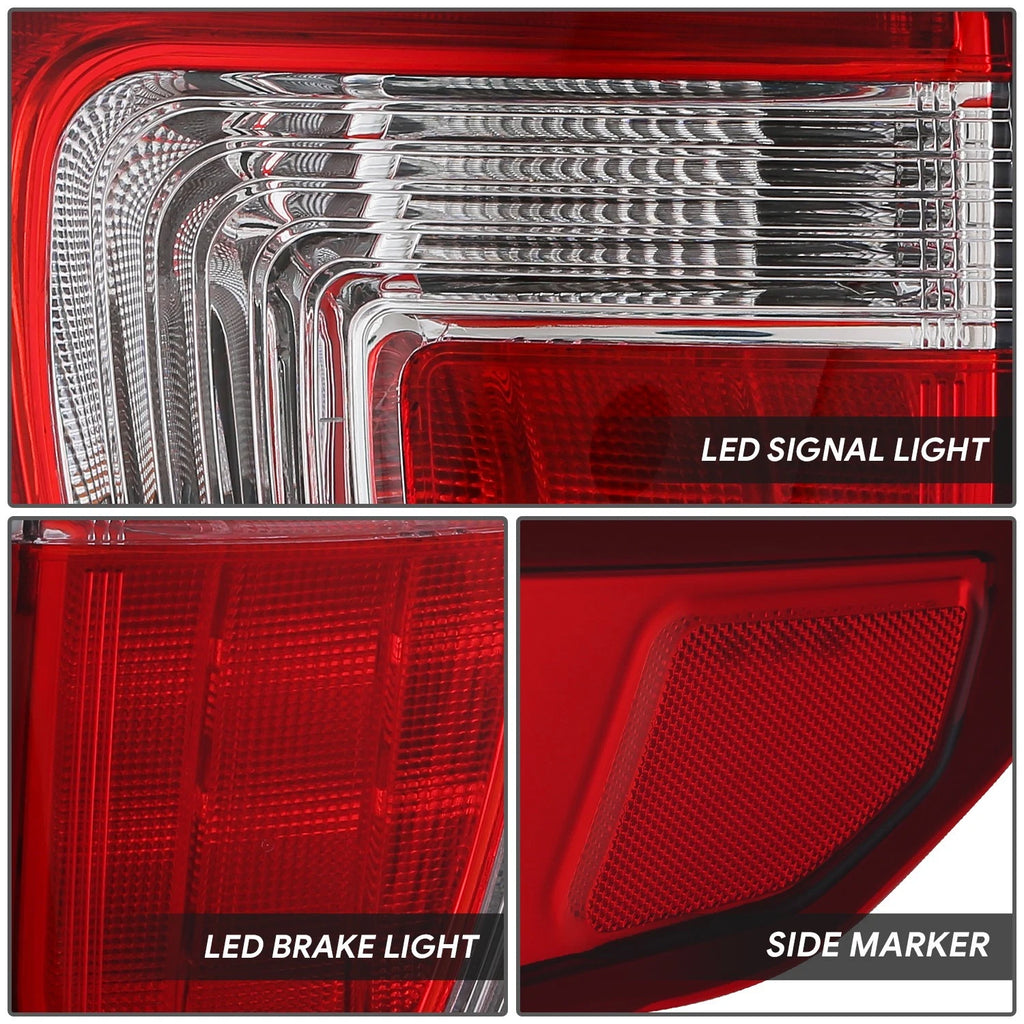 Chrome Red LED Tail Light Assembly for Ford Explorer (2016–2019)