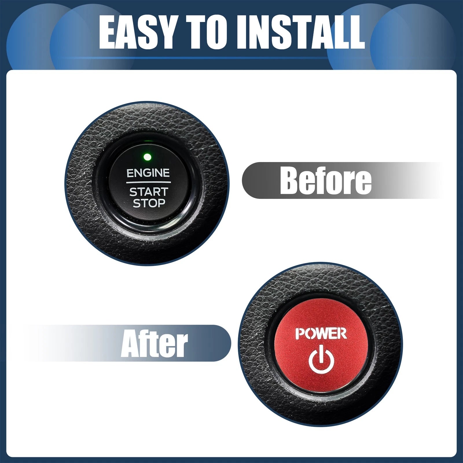 Engine Start Stop Button Cover for Honda Vezel RV Series (2014–2021) Red