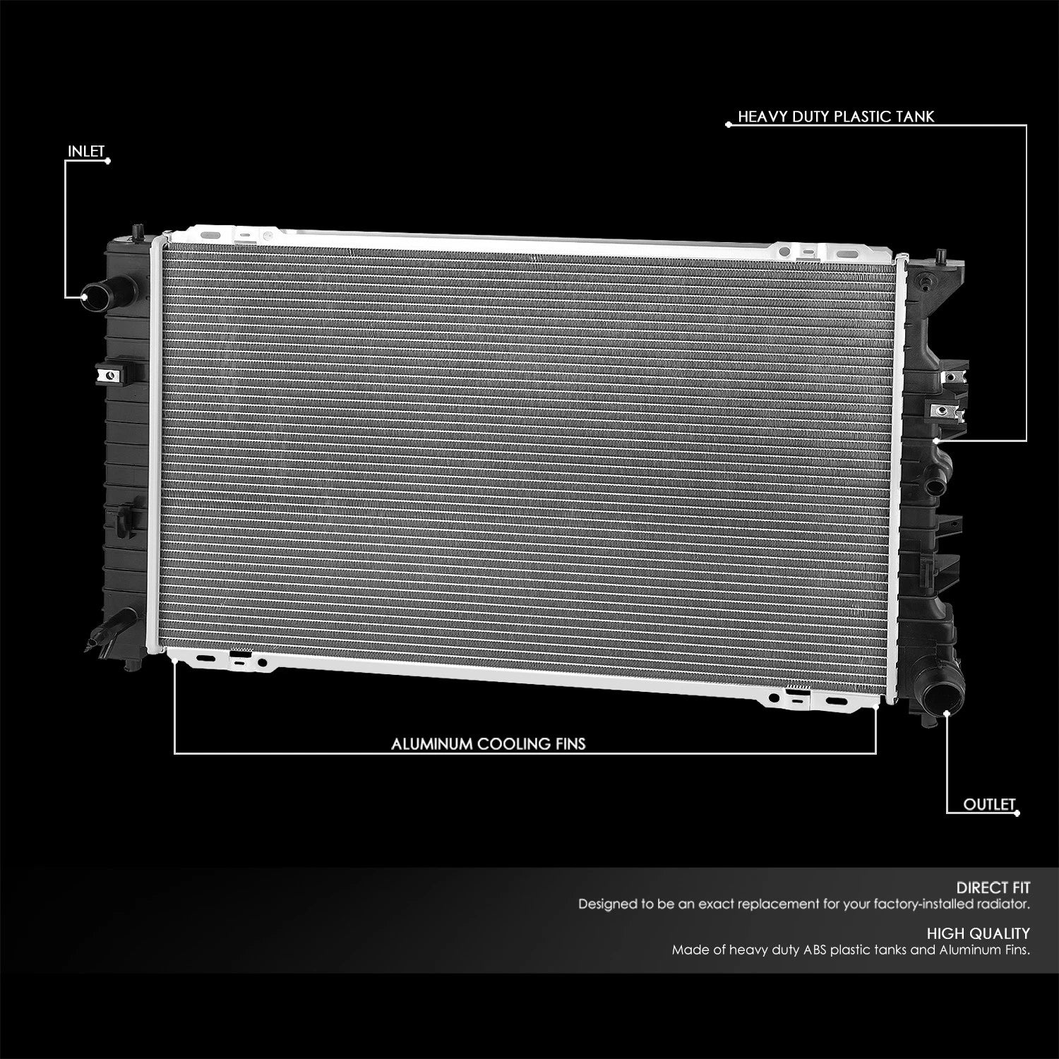 Aluminum Replacement Radiator for Ford Escape, Mercury Mariner (2009–2012) DPI 13209