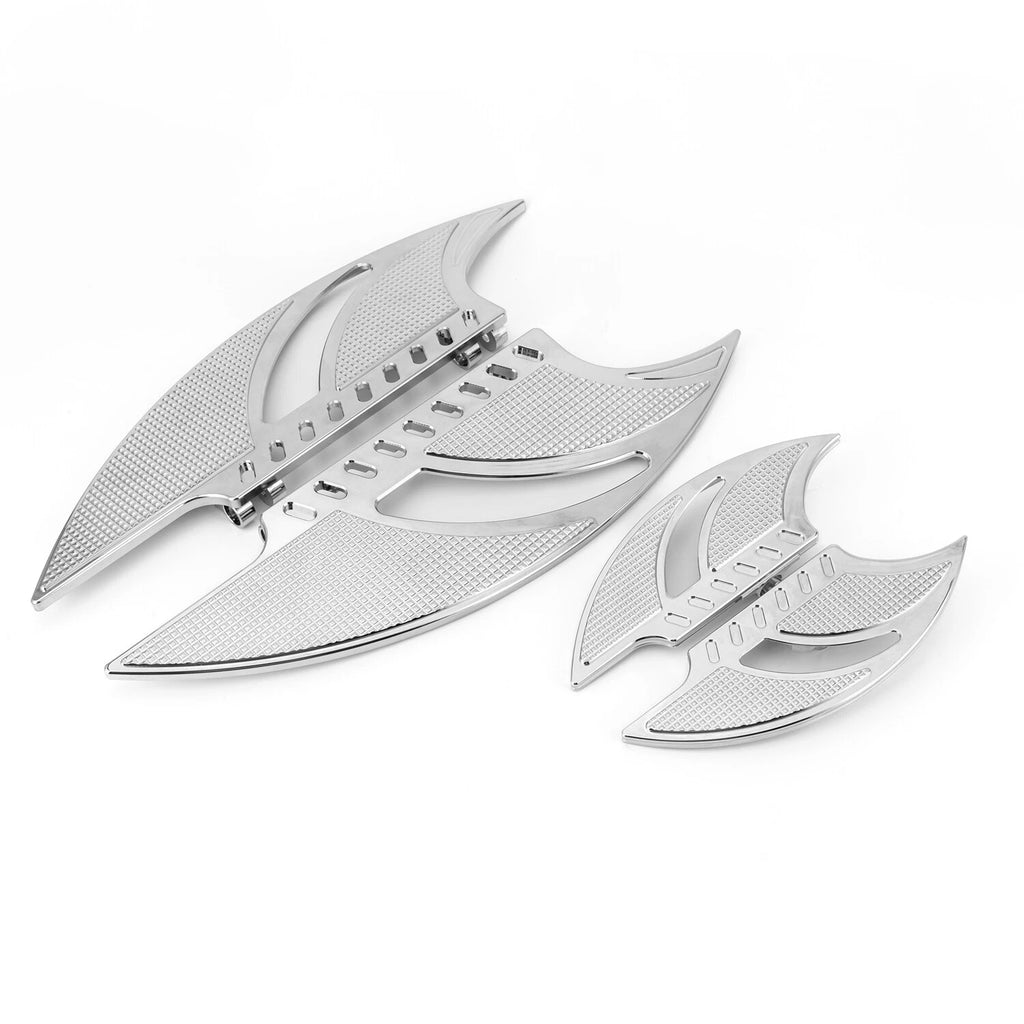 Chrome Front and Rear Footboards for Harley Touring Street Glide Softail (2014–2023)
