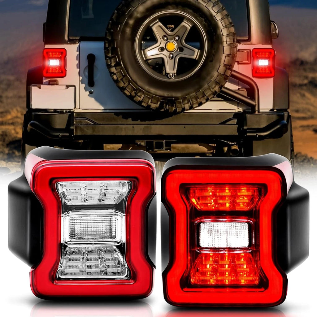 LED Tail Lights for Jeep Wrangler JK JKU (2007–2018) Rear Brake Turn Signal