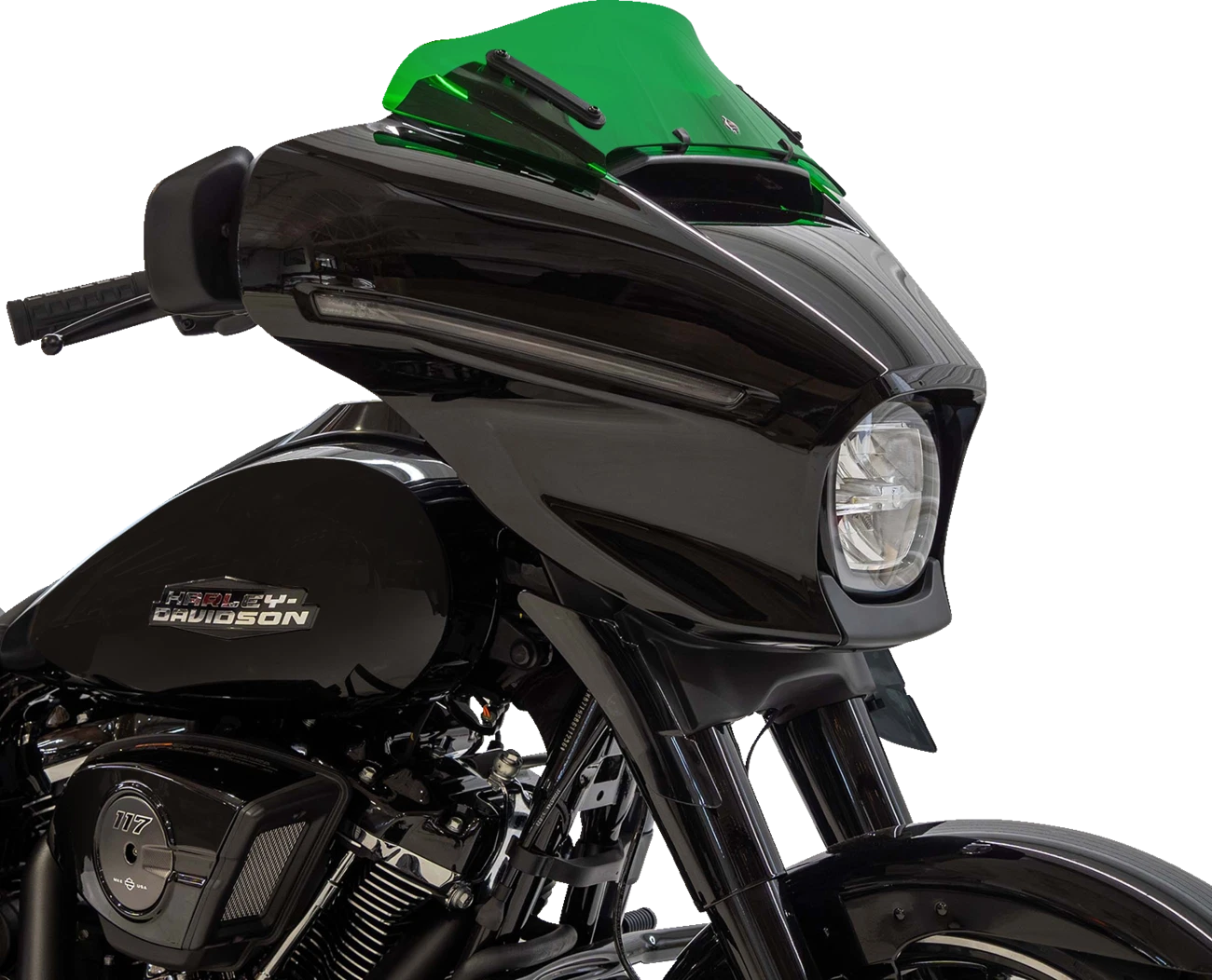 Klock Werks Kolor Flare Windshield 6.5" Green for FLHX (2014–2023) KWW-01-0744