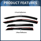Window Deflectors for Hyundai Elantra 2021 Side Window Vent Visors Black Set