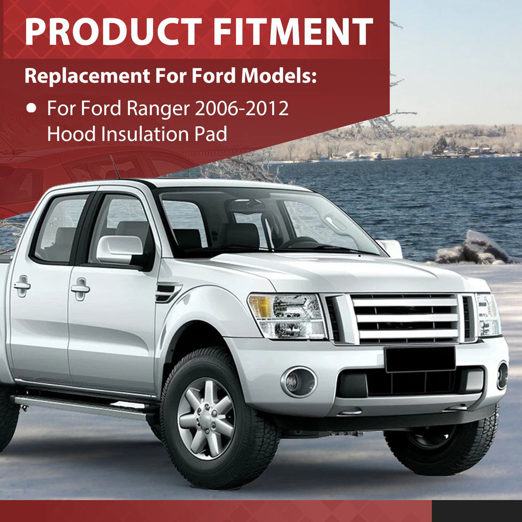 Hood Insulation Pad 1/2" with Clips for Ford Ranger (2006–2012)