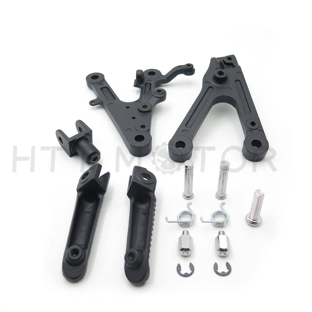 Front Rider Foot Rest Pegs Brackets for Yamaha R6 (2003–2010) - Black