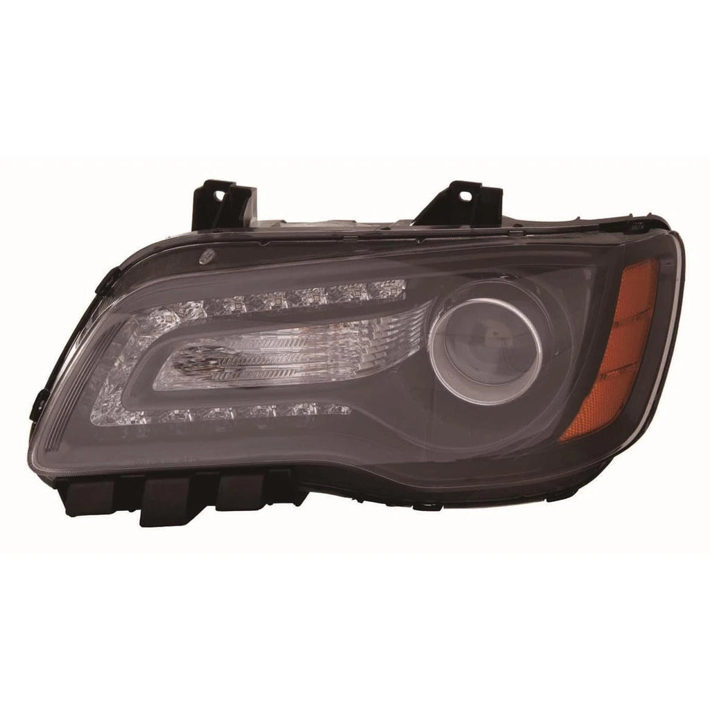 Replacement Driver Side Halogen Headlight Assembly w/Black Bezel