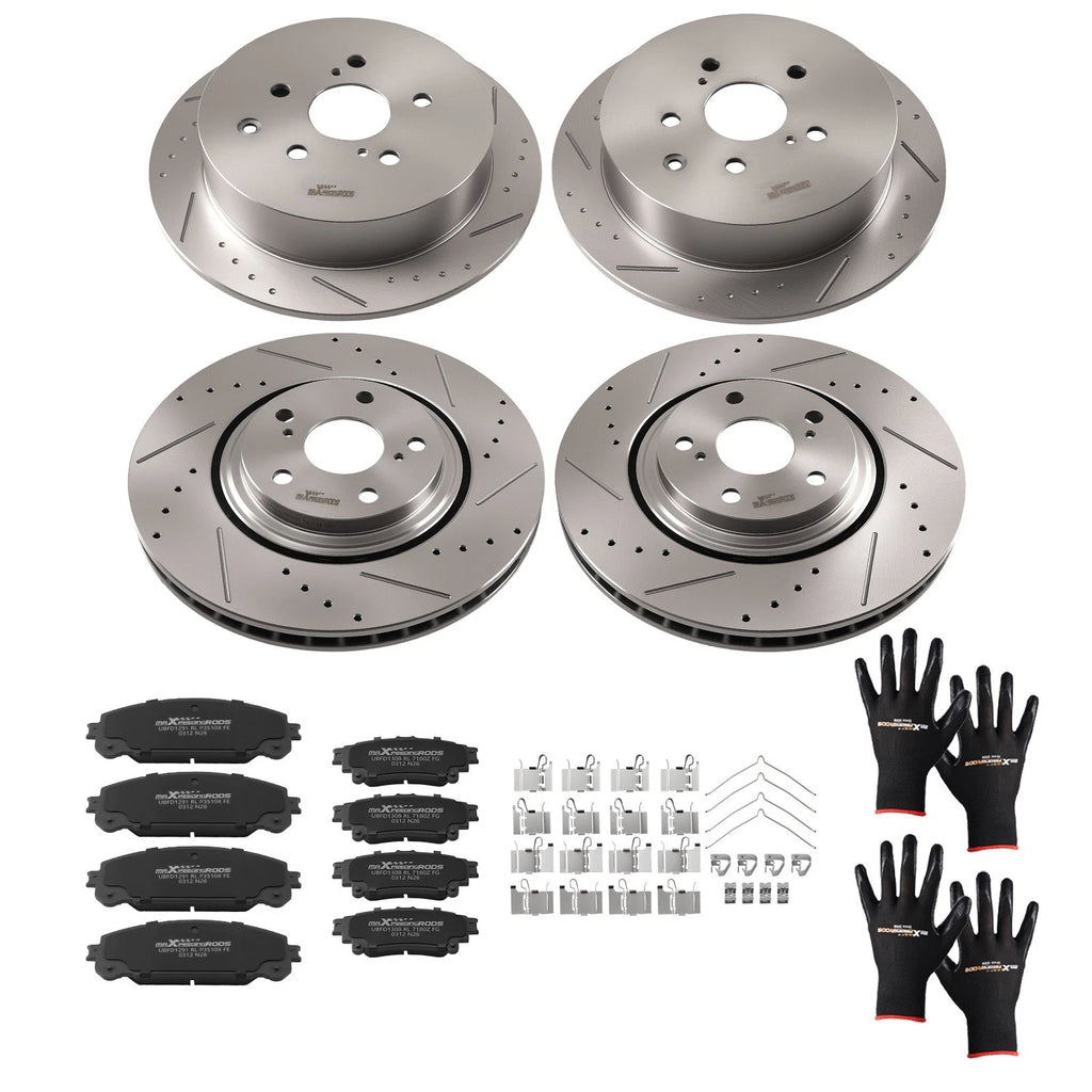 Brake Rotors & Ceramic Pads Kit for Toyota Highlander (2014–2019)