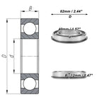 Deep Groove Ball Bearing 6908NR for Scooter Skateboard Wheel (40x62x12mm)